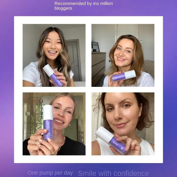HISMILE V34 Teeth Removing Deep Smoke Stains Gingiva Protection Purple Orthopedic Toothpaste, Purple Teeth Whitening Toothpaste Kit