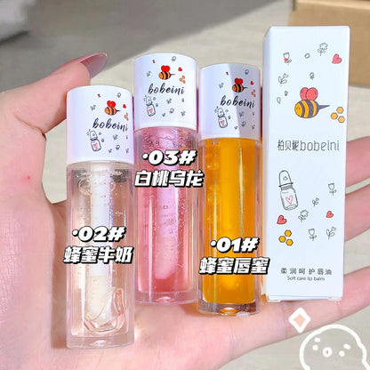 Peach Honey Lip Oil Gloss – Hydrating, Non-Sticky Balm