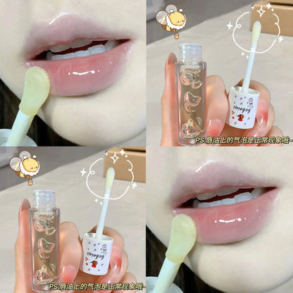 Peach Honey Lip Oil Gloss – Hydrating, Non-Sticky Balm